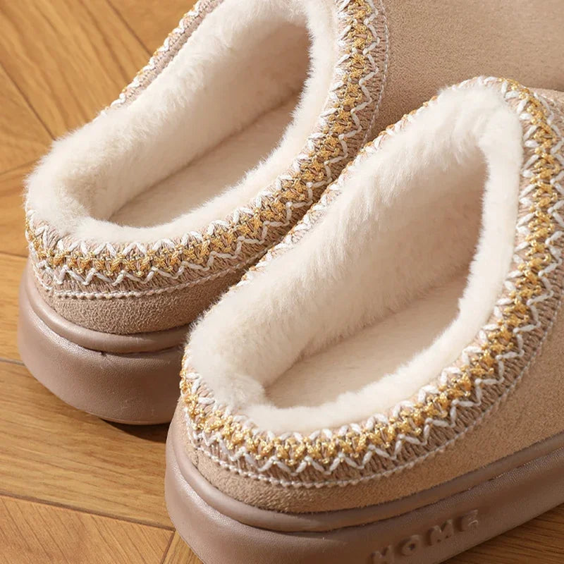 New Fashion Fluffy Platform Slippers for Women 2025 Winter Plush Warm Cotton Shoes Woman Comfort Non Slip Unisex Home Slippers image 7