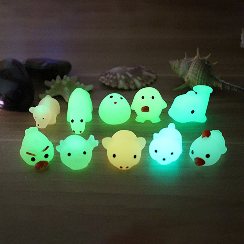 1/2/5 Pcs Cute Mini Luminous Mochi Cat Toys