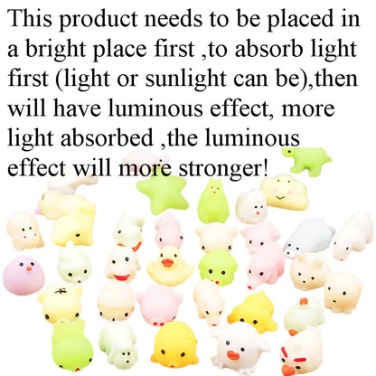 1/2/5 Pcs Cute Mini Luminous Mochi Cat Toys