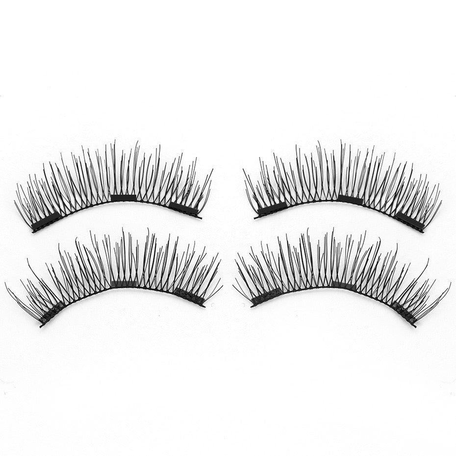 4pcs/box Magnetic Eyelashes With 3 Magnets