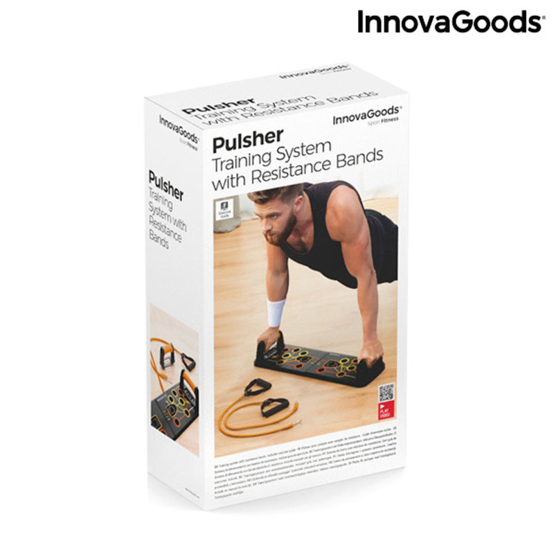 Push-Up Board with Resistance Bands and Exercise Guide Pulsher