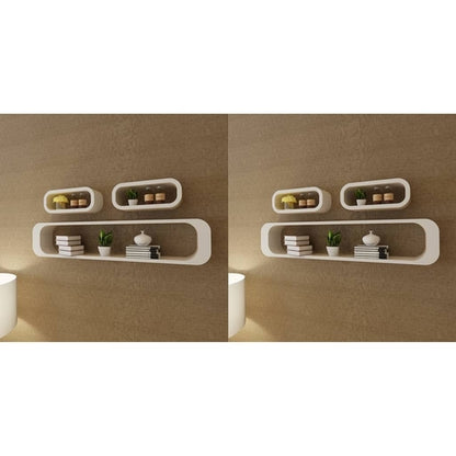 Wall Cube Shelves 6 pcs White