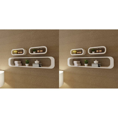 Wall Cube Shelves 6 pcs White