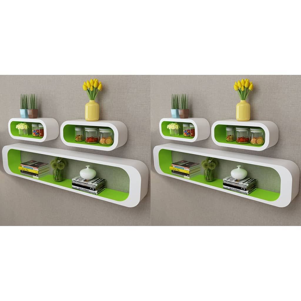 Wall Cube Shelves 6 pcs White