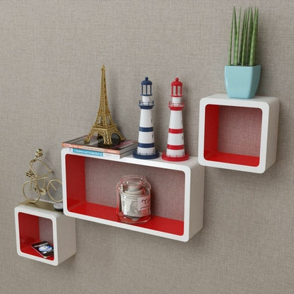 Wall Cube Shelves 6 pcs White and Black