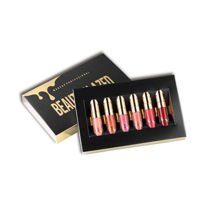 BEAUTY GLAZED 6pcs/Set Liquid Lipstick Lip Gloss