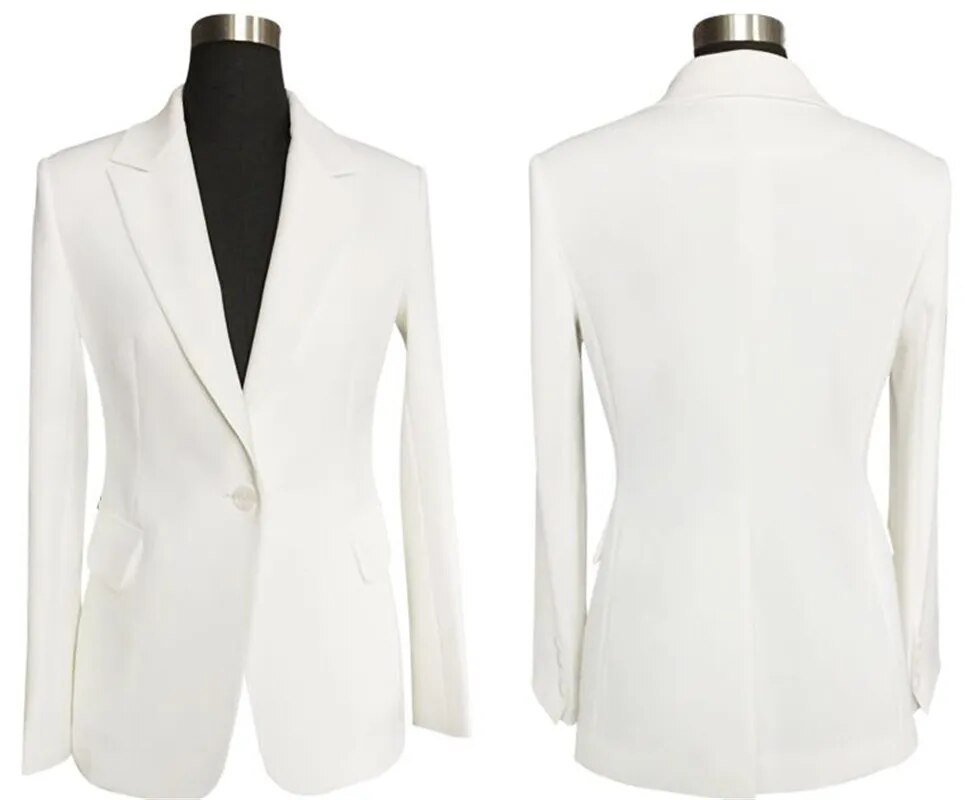 White Women Suits 3 Piece Women PantSuits OL Women's Summer Suit Women Blazer Jacket & Trousers & Vest Suit For Women Set