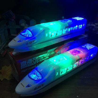 32cm Plastic CRH Train Toys Model Electric Flash Light Sound Toys Trains Model Universal Express Train Toys for Kids Gifts