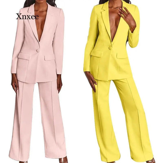 Slim Work Straight Pants Suits Women Suits Office Sets Ensemble Hiver Femme Women Office Wear Business Eleganti Blazer Trousers