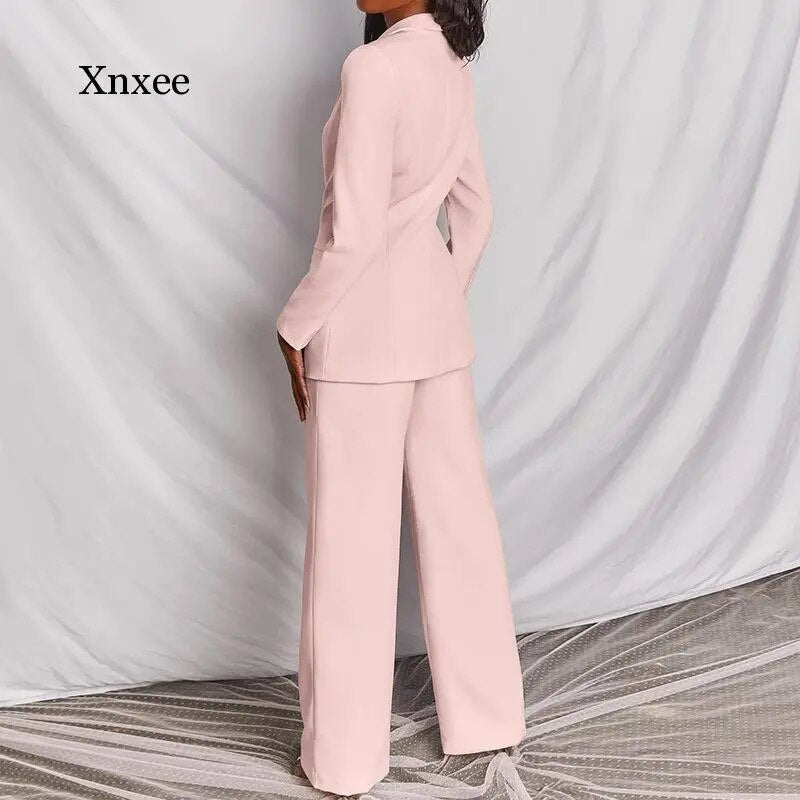 Slim Work Straight Pants Suits Women Suits Office Sets Ensemble Hiver Femme Women Office Wear Business Eleganti Blazer Trousers