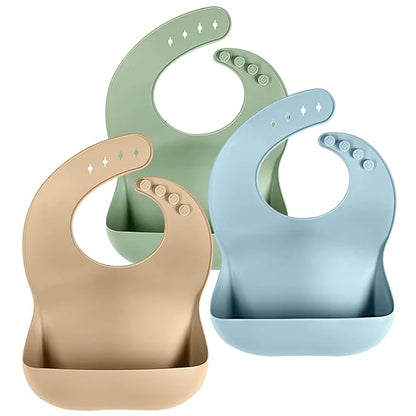 Baby Silicone Tray Bib Waterproof Soft 4-speed Adjustable Bibs Newborn Eating Food Isolate Dirt Feeding Saliva Pocke Kids Stuff image 2