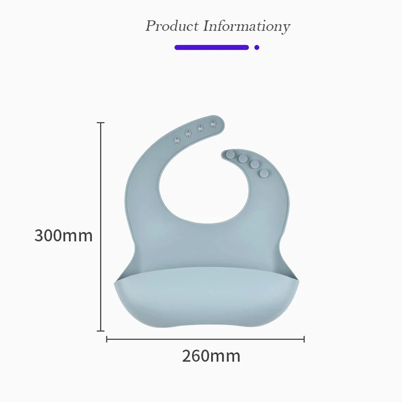 Baby Silicone Tray Bib Waterproof Soft 4-speed Adjustable Bibs Newborn Eating Food Isolate Dirt Feeding Saliva Pocke Kids Stuff image 3