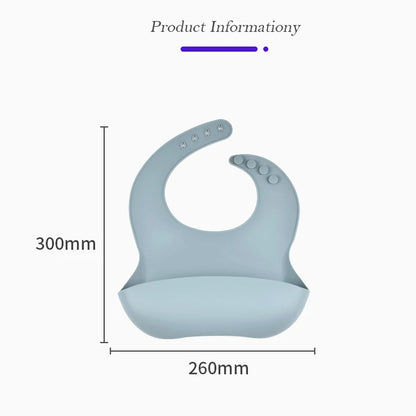Baby Silicone Tray Bib Waterproof Soft 4-speed Adjustable Bibs Newborn Eating Food Isolate Dirt Feeding Saliva Pocke Kids Stuff image 3