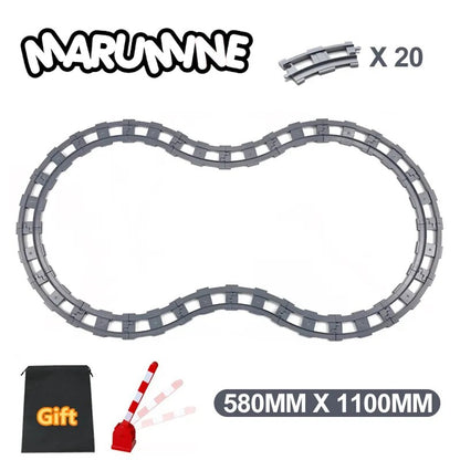 MARUMINE Design Blocks Railway Track Part for Construction Train Building DIY Assembl Model Kit Kids Boys Girls Christmas Gift