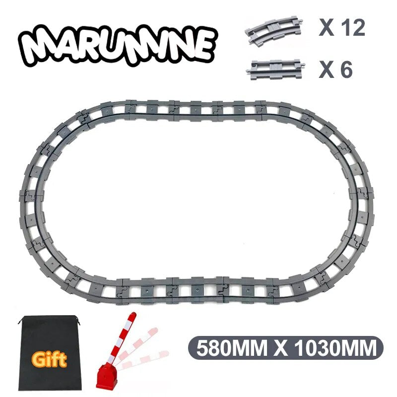 MARUMINE Design Blocks Railway Track Part for Construction Train Building DIY Assembl Model Kit Kids Boys Girls Christmas Gift