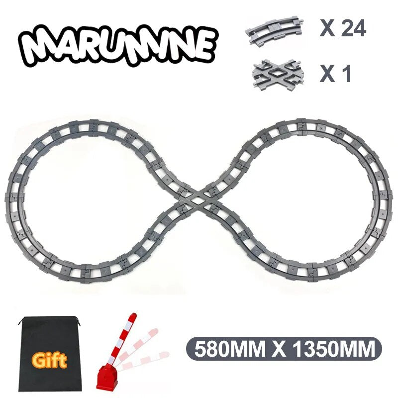 MARUMINE Design Blocks Railway Track Part for Construction Train Building DIY Assembl Model Kit Kids Boys Girls Christmas Gift