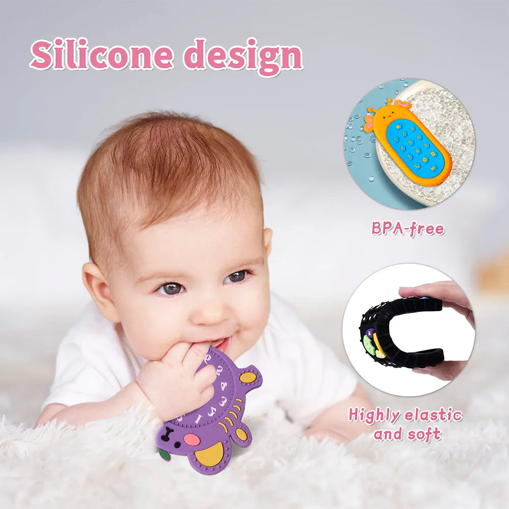 TYRY.HU 1Pc Baby Silicone Teether Toys Remote Control Shape Teether Rodent Gum Pain Relief Teething Toy Kids Sensory Educational