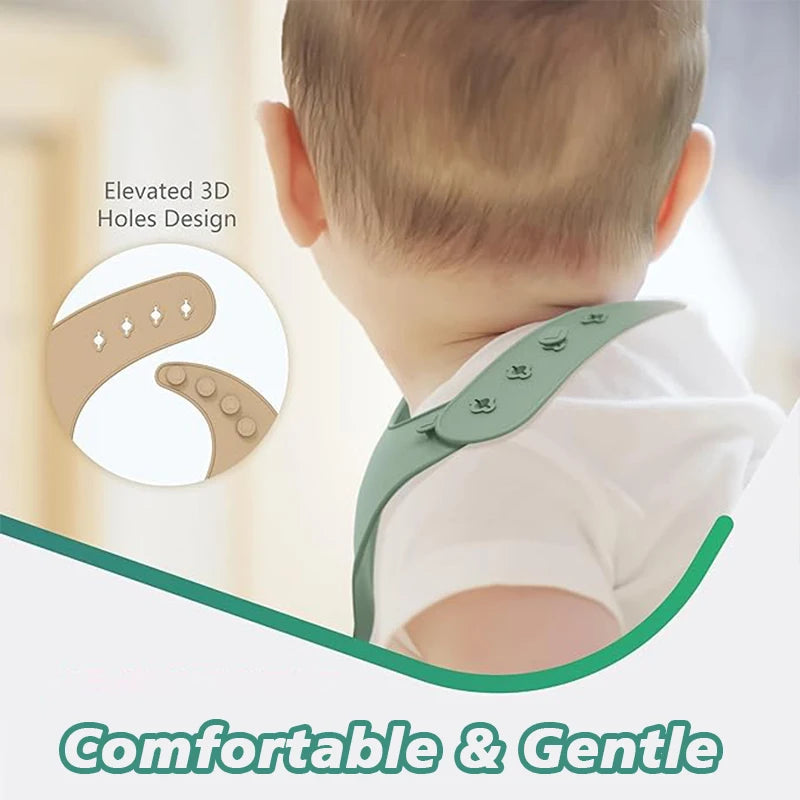 Baby Silicone Tray Bib Waterproof Soft 4-speed Adjustable Bibs Newborn Eating Food Isolate Dirt Feeding Saliva Pocke Kids Stuff image 5