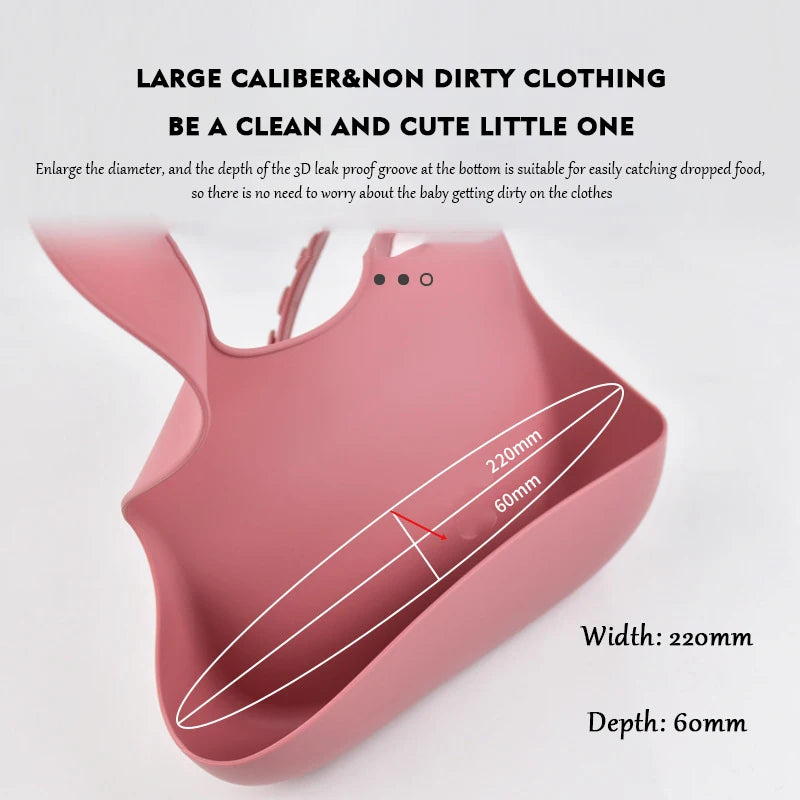 Baby Silicone Tray Bib Waterproof Soft 4-speed Adjustable Bibs Newborn Eating Food Isolate Dirt Feeding Saliva Pocke Kids Stuff image 6