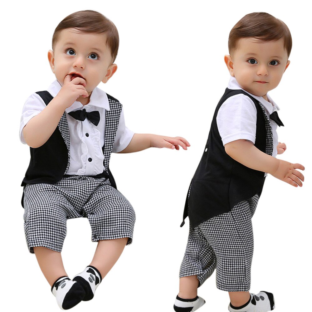 Toddler Baby Boys rompers Summer Clothes Gentleman