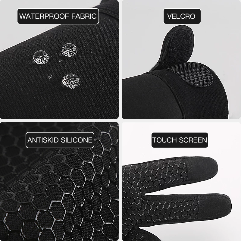 Winter Cycling Gloves Thermal Gloves With Wrist Support Touch Screen