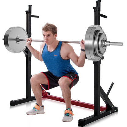 Adjustable Barbell Rack Multi-Function Dipping Station Squat Stand