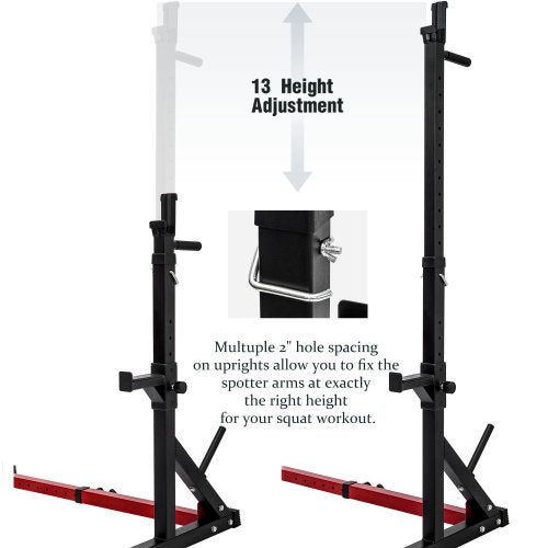 Adjustable Barbell Rack Multi-Function Dipping Station Squat Stand