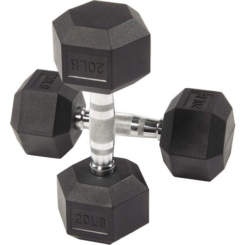 BalanceFrom Rubber Encased Hex Dumbbell Single DB20S