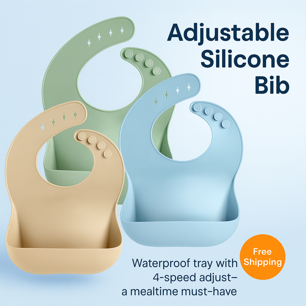 Baby Silicone Tray Bib Waterproof Soft 4-speed Adjustable Bibs Newborn Eating Food Isolate Dirt Feeding Saliva Pocke Kids Stuff image 1