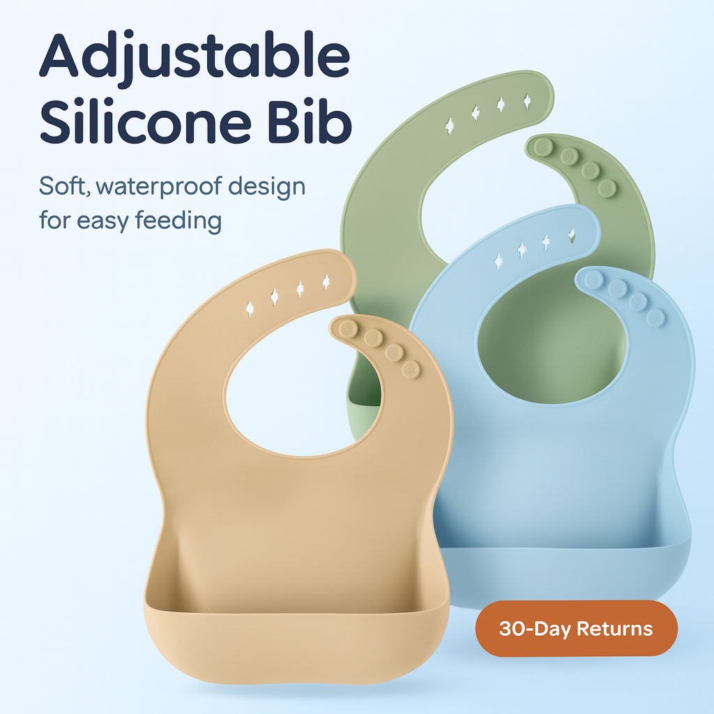Baby Silicone Tray Bib Waterproof Soft 4-speed Adjustable Bibs Newborn Eating Food Isolate Dirt Feeding Saliva Pocke Kids Stuff image 1
