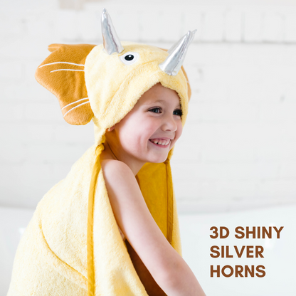 Bamboo Viscose Baby Hooded Towel Yellow Dinosaur